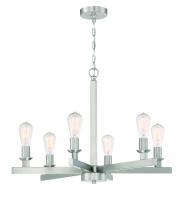 Craftmade 53126-BNK - Chicago 6 Light Chandelier in Brushed Polished Nickel