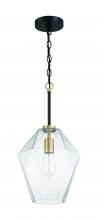 Craftmade 56992-FBSB - Avante Grand 1 Light Pendant in Flat Black/Satin Brass