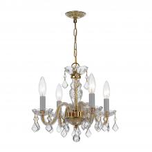 Crystorama 1064-PB-CL-SAQ - Traditional Crystal 4 Light Spectra Crystal Polished Brass Mini Chandelier