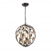 Crystorama 504-EB-GA - Broche 4 Light English Bronze + Antique Gold Sphere Mini Chandelier