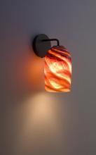 WPT Design ROSE-MOD-SC-AM-BZ - Rose - Sconce - Modern- BZ-Amber Glass