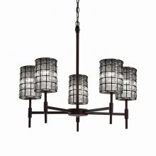 Justice Design Group WGL-8410-10-GRCB-MBLK - Union 5-Light Chandelier