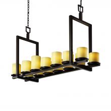 Justice Design Group CNDL-8769-10-AMBR-DBRZ - Dakota 14-Light Bridge Chandelier (Short)