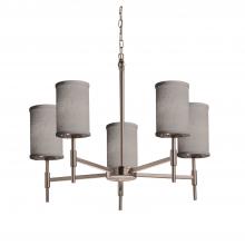 Justice Design Group FAB-8410-10-GRAY-NCKL - Union 5-Light Chandelier