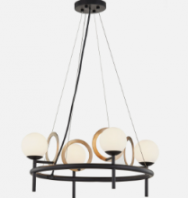 Justice Design Group FSN-4225-OPAL-MBBR - Halo 4-Light Chandelier