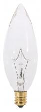 Satco Products Inc. A3582 - 25 Watt BA9 1/2 Incandescent; Clear; 2500 Average rated hours; 193 Lumens; Candelabra base; 130