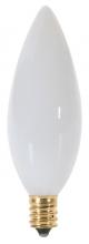 Satco Products Inc. A3588 - 25 Watt BA9 1/2 Incandescent; Gloss White; 2500 Average rated hours; 163 Lumens; Candelabra base;