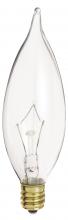 Satco Products Inc. A3662 - 60 Watt CA10 Incandescent; Clear; 2500 Average rated hours; 642 Lumens; Candelabra base; 130 Volt