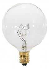 Satco Products Inc. A3923 - 40 Watt G16 1/2 Incandescent; Clear; 2500 Average rated hours; 360 Lumens; Candelabra base; 130 Volt