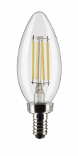 Satco Products Inc. S21366 - 4 Watt B11 LED; Clear; Candelabra base; 90 CRI; 2700K; 120 Volt; 3-Pack