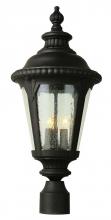 Trans Globe 5047 BK - Commons 3-Light Metal and Seeded Glass Post Mount Lantern Head