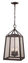 Trans Globe 50993-4 BK - 4LT OUTD HANG BEVELED CLR-BK