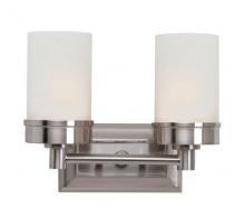 Trans Globe 70332 BN - Fusion Collection 2-Light Shaded Bath Bar Vanity Wall Light