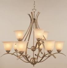 Trans Globe 9289 BN - Aspen 35-In., 2-Tier, 9-Shade Chandelier with Chain