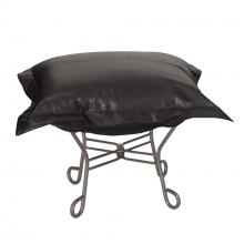 Howard Elliott 510-194 - Scroll Puff Ottoman Avanti Black Titanium Frame