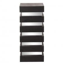 Howard Elliott 37126 - Stepped Black Wood Veneer Pedestal with Mirror - Medium