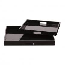 Howard Elliott 83023 - Black Lacquer Square Wood Tray Set