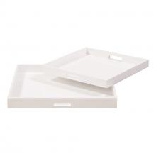 Howard Elliott 83024 - White Lacquer Square Wood Tray Set