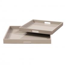 Howard Elliott 83025 - Taupe Lacquer Square Wood Tray Set