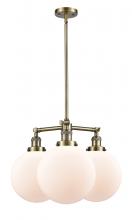 Innovations Lighting 207-AB-G201-10-LED - Beacon - 3 Light - 24 inch - Antique Brass - Stem Hung - Chandelier