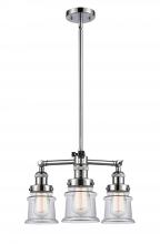 Innovations Lighting 207-PC-G182S-LED - Canton - 3 Light - 18 inch - Polished Chrome - Stem Hung - Chandelier