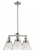 Innovations Lighting 207-PN-G42-LED - Cone - 3 Light - 22 inch - Polished Nickel - Stem Hung - Chandelier