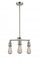 Innovations Lighting 207-PN-LED - Bare Bulb - 3 Light - 15 inch - Polished Nickel - Stem Hung - Chandelier