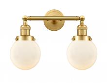 Innovations Lighting 208-SG-G201-6 - Beacon - 2 Light - 17 inch - Satin Gold - Bath Vanity Light