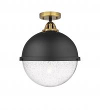 Innovations Lighting 288-1C-BAB-HFS-124-BK - Hampden - 1 Light - 13 inch - Black Antique Brass - Semi-Flush Mount