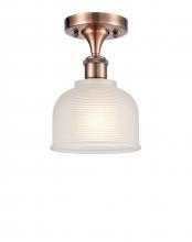 Innovations Lighting 516-1C-AC-G411 - Dayton - 1 Light - 6 inch - Antique Copper - Semi-Flush Mount