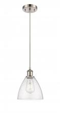 Innovations Lighting 516-1P-SN-GBD-754-LED - Bristol - 1 Light - 8 inch - Brushed Satin Nickel - Cord hung - Mini Pendant