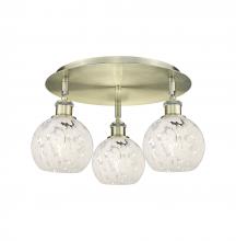 Innovations Lighting 516-3C-AB-G1216-6WM - White Mouchette - 3 Light - 18 inch - Antique Brass - Flush Mount