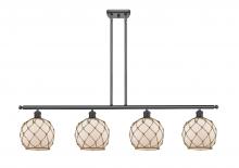 Innovations Lighting 516-4I-BK-G121-8RB - Farmhouse Rope - 4 Light - 48 inch - Matte Black - Cord hung - Island Light