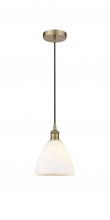 Innovations Lighting 616-1P-AB-GBD-751 - Bristol - 1 Light - 8 inch - Antique Brass - Cord hung - Mini Pendant