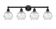 Innovations Lighting 616-4W-BK-G1213-6 - Athens Deco Swirl - 4 Light - 33 inch - Matte Black - Bath Vanity Light