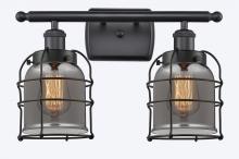 Innovations Lighting 916-2W-BK-G53-CE - Bell Cage - 2 Light - 16 inch - Matte Black - Bath Vanity Light