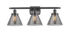 Innovations Lighting 916-3W-BK-G43 - Cone - 3 Light - 28 inch - Matte Black - Bath Vanity Light