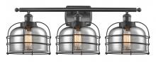 Innovations Lighting 916-3W-BK-G73-CE - Bell Cage - 3 Light - 26 inch - Matte Black - Bath Vanity Light