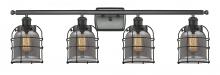 Innovations Lighting 916-4W-BK-G53-CE - Bell Cage - 4 Light - 36 inch - Matte Black - Bath Vanity Light