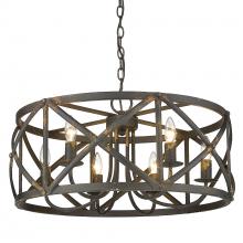 Golden 0890-6 ABI - Alcott 6 Light Chandelier in Antique Black Iron