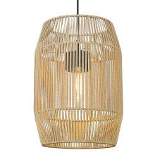 Golden 6073-O1P NB-SS - Seabrooke Outdoor 1 Light Pendant in Natural Black