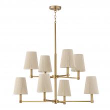 Capital 454581MA - 8-Light Two-Tier Chandelier in Matte Brass with Tapered Bleached Natural Rope Shades