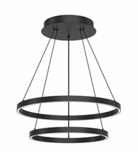 Kuzco Lighting Inc CH87224-BK - Cerchio 24-in Black LED Chandeliers