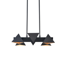 ZEEV Lighting CD10033-6-MBK - 6-Light Geometric Triangular Matte Black Linear Pendant