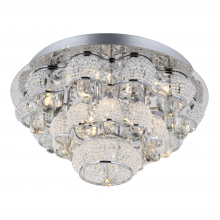 ZEEV Lighting FM60027-LED-CH - 3-Tier 16" LED Floral Crystal Flush Mount