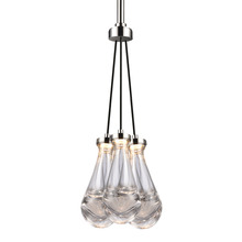 ZEEV Lighting PC10911-LED-3-PN - LED 3CCT 3-Light Heavy Clear Rain Drop Glass Polished Nickel Cluster Chandelier