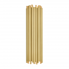 ZEEV Lighting WS70049-2-AGB - 2-Light 8" Modern Semi-Cylindrical Organ Pipe Aged Brass Vertical Wall Sconce