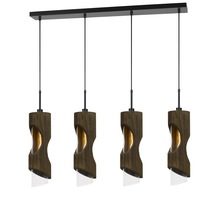 CAL Lighting FX-3669-4 - 23.5 Height Glass Pendant in Smoky Wood Finish