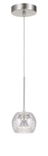 CAL Lighting UP-1122 - 10" Height LED Glass Pendant in Brushed Steel