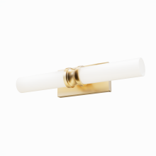 Hunter 19924 - Hunter Lenlock Alturas Gold with Cased White Glass 2 Light Bathroom Vanity Wall Light Fixture